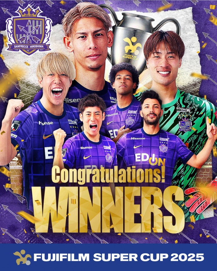  日超杯廣島三箭2-0神戶勝利船奪冠，共53343人現(xiàn)場(chǎng)觀戰(zhàn)創(chuàng)上座紀(jì)錄