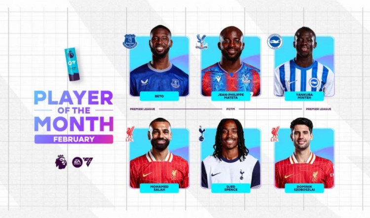  英超2月最佳候選：貝托、馬特塔、明特、薩拉赫、斯賓塞、索博